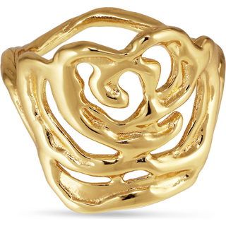 Jane Kønig - Big Rose Ring - Forgyldt