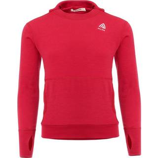 Aclima Warmwool Hood Sweater Children Jester Red/Beige Melange, Jester Red / Beige Melange, 150