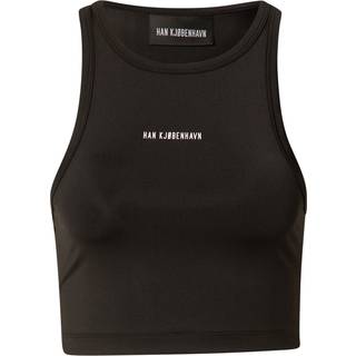 Logo Stretch Cropped Racer Top, Sort, 36