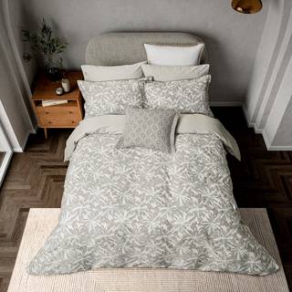 Bedeck of Belfast Bedeck of Belfast Linen and Grey 100% Cotton Cora Duvet Cover and Pillowcase Set