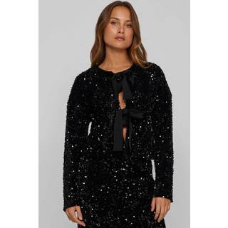 Vila - Viaria L/s O-neck Cardigan - Striktrøjer og cardigans til kvinder - Black - 40