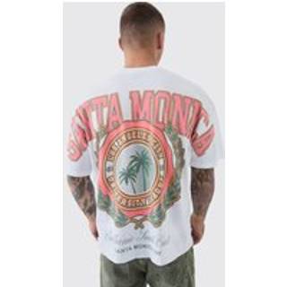 Mens White Oversized Boxy Santa Monica Over The Seams T-Shirt