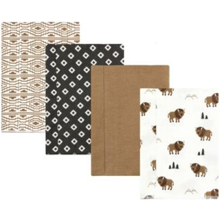 Hudson baby unisex baby bomuld flanel burp tøj vild bøffel 4 pakke en størrelse