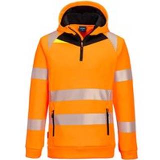 DX4 Hi-Vis hættetrøje med 1/4 lynlås - Orange/Sort (Størrelse: M)