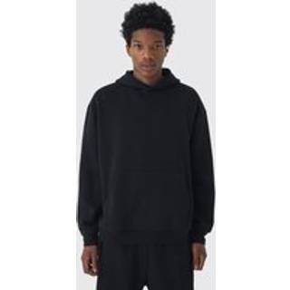 Mens Black 330GSM Basic Oversized Over The Head Hoodie