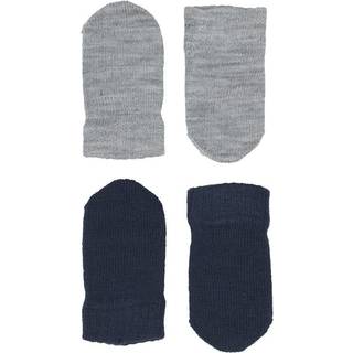 Melton - Baby strik luffer 2-pak - Marine - 0-1 år