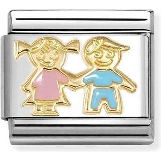 Nomination Brother and Sister Pink and Blue Charm - Gold
