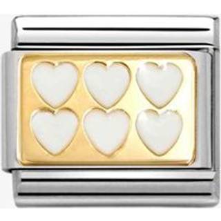Nomination White Line of Hearts Charm - Gold