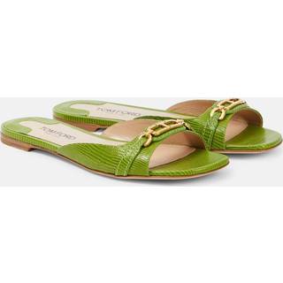 Tom Ford Whitney snake-effect leather slides - green - EU 37.5