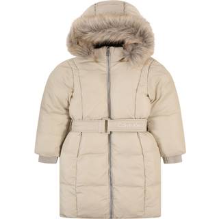 Belted Puffer Coat - Grey - 4