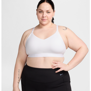 Polstret, justerbar Nike Indy-sports-bh med let støtte til kvinder (plus size) - hvid - 3X