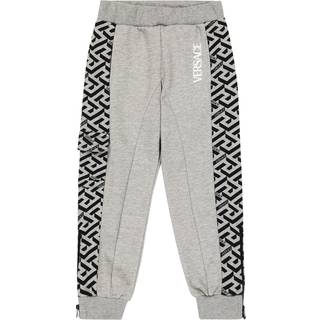 Versace Kids La Greca cotton sweatpants - grey - Y 5