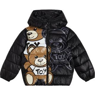 Moschino Kids Printed puffer jacket - black - Y 14