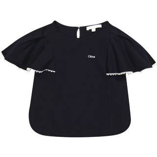 ChloÃ© Kids Logo cotton T-shirt - blue - Y 12