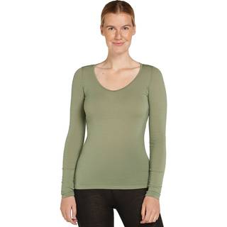 Icebreaker Women's Siren L/S Sweetheart Merino undertøj Damer størrelse L farve olivengrøn