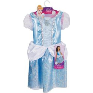 Disney Princess Cinderella Dress Costume til piger perfekt til fest Halloween eller foregive at spille kjole op børnestørrelse 4-6x