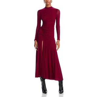 Bardot Liyana Ruched Mesh Dress 161440 Berry L