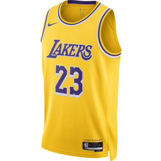 Los Angeles Lakers Icon Edition 2022/23 Nike Dri-FIT NBA Swingman-trøje til mænd - gul - XXL