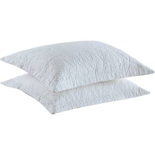 Marcielo 2 stykker mikrofiber quiltet pude shams bl?d pudebetr?k med konvolutlukning standardst?rrelse (fl?de)