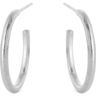 Susanne Friis Bjørner Øreringe - SFB - Runde sølv creoler med mat overflade - 5559-1