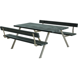 Plus alpha bordbænkesæt grå retex med 2 ryglæn.185x177x76/45cm