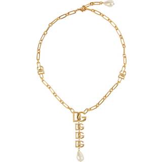 Dolce&Gabbana DG faux pearl pendant necklace - gold - One Size
