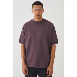 Mens Plum Man Oversized Extended Neck Heavy Interlock Ribbed Cuff T-shirt
