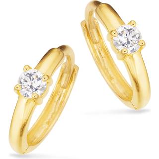 Scrouples - Clip creoler i 8 karat guld med sten - 124103