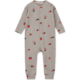 Birk Pyjamasdragt, Holiday Vehicles/Stripe Navy, 80 cm