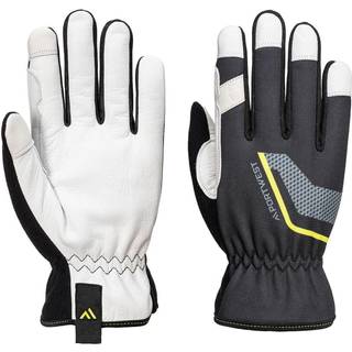 Stretch læderhandske - Sort (Størrelse: S)