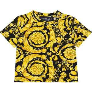 Versace Kids Baby Barocco cotton-blend T-shirt - black - M 3-6