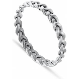 Jane Kønig Small Braided fletring, sølv - Str. 48