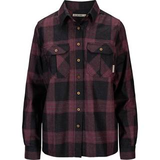 Aclima Women's ReBorn Woolshirt Check Dark Grey/Bordeaux, Check Dark Grey / Bordeaux, S