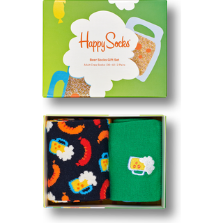 Happy socks 2-pak Beer Gift Box - Blue/Green - Str 36/40