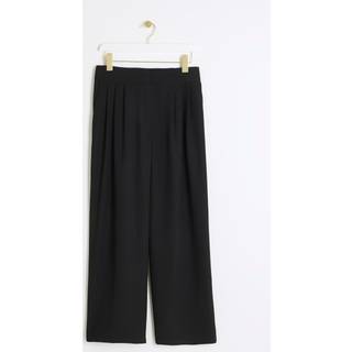 River Island River Island Black Petite Wide Leg Pleated Clean Trousers