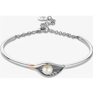 Nature's Wonder Sterling Silver Oyster Shell Banglet with Pearl