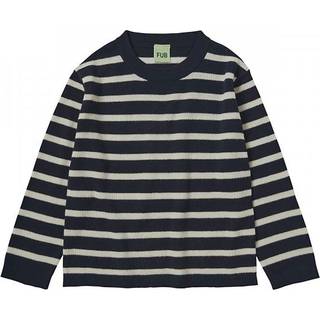 FUB Stribet langærmet T-shirt Dark Navy/Ecru 130 cm  Marineblå  130 cm  Unisex