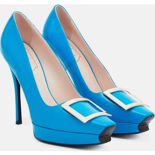 Roger Vivier Trompette patent leather pumps - blue - EU 38