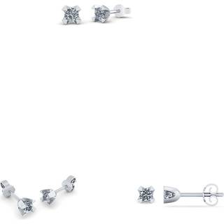 14KT HVIDGULD ØRESTIKKER M. DIAMANT IALT 0,10 TW.SI