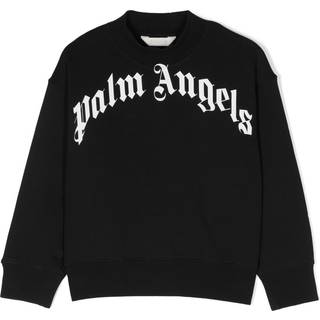 Palm Angels Kids Logo cotton sweatshirt - black - Y 10