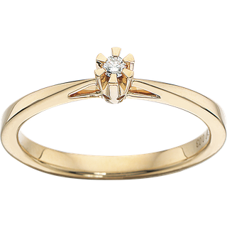 Prinsesse Ring i 14kt. guld m. 0,03ct. diamant