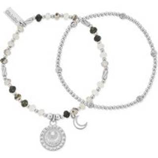 ChloBo Silver Rising Woman Black Rutilated Quartz Set of 2 Bracelets - Silver