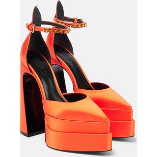 Versace Aevitas Pointy satin platform pumps - orange - EU 37