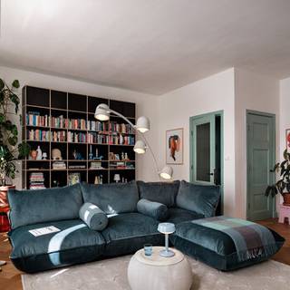 Fatboy Sumo Hjørnesofa Fløjl - Hjørnesofaer & Divansofaer Polyester-fløjl Petrol - 106758