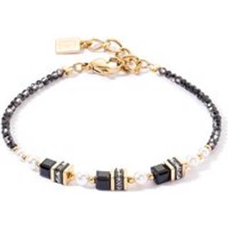Coeur De Lion Gold Sparkling Princess Black Bracelet - Gold - 18.5cm