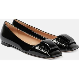 Gianvito Rossi ParadÃ¬ bow-detail leather ballet flats - black - EU 36.5