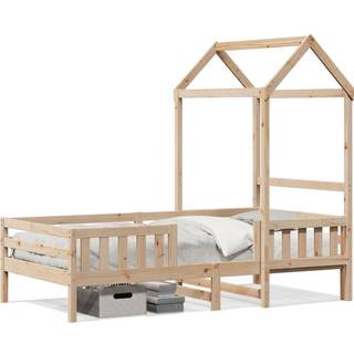 Sengeramme Med Tag Massivt Fyrretræ - Naturfarvet / 90 x 200 cm