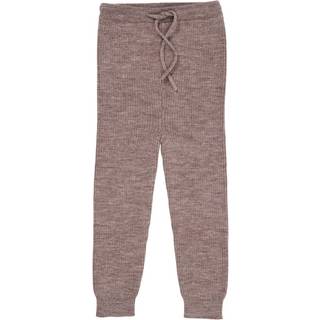 Copenhagen Colors Klassisk merino rib leggings m. bindebånd - unisex - LYS BRUN