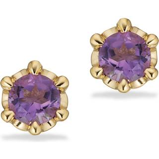 Scrouples - Guld ørestikker 8kt med ametyst - 124683