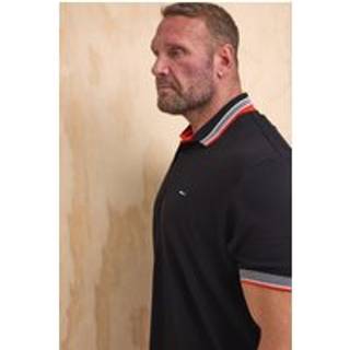 BadRhino Big & Tall BadRhino Big & Tall Black 100% Cotton Tipped Polo Shirt